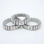 Narrow Stainless Steel Stretch Crystal Ring - Green only! Narrow Stainless Steel Stretch Crystal Ring - Green only!